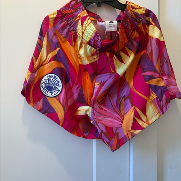 Adidas X FARM Rio Tropical Floral Shorts - Pink and Orange - Picture 2 of 6